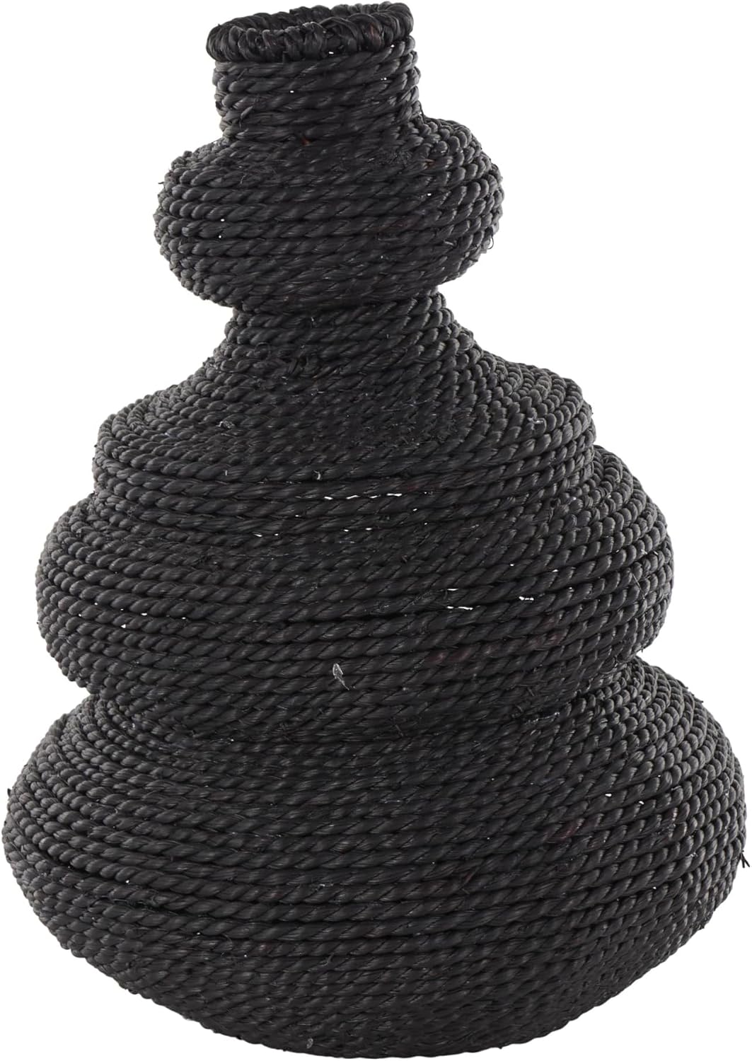 Deco 79 Metal Handmade Decorative Vase Woven Bubble Centerpiece Vase, Flower Vase for Home Decoration 10" x 10" x 14", Black