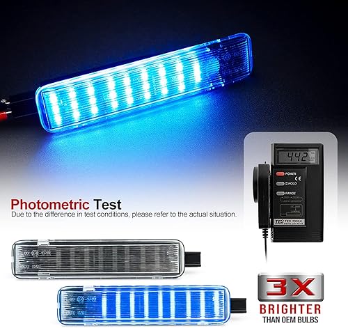 Miniatura 4 de Reemplazo de luz LED para proyector de puerta de cortesía para 2003-2007 GM Chevy Silverado Tahoe GMC Sierra Suburban Escalade 18-SMD Icy Blue -