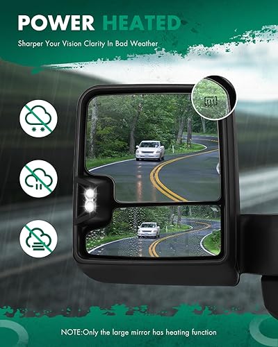 Miniatura 135 de SCITOO Espejo de remolque plano superior de repuesto con lente de espejo lateral izquierdo del conductor compatible con 1988-1998 para Chevy