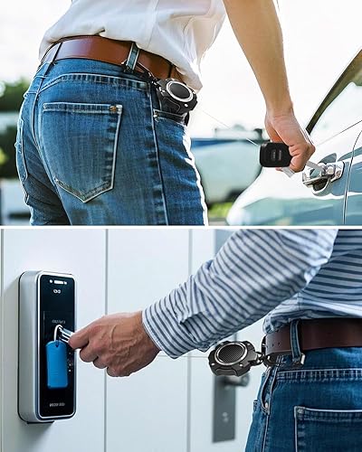 Miniatura 7 de LIUGX Paquete de 2 llaveros retráctiles, mosquetones resistentes, más de 10,000 rebotes, carretes de identificación de resistencia a impactos