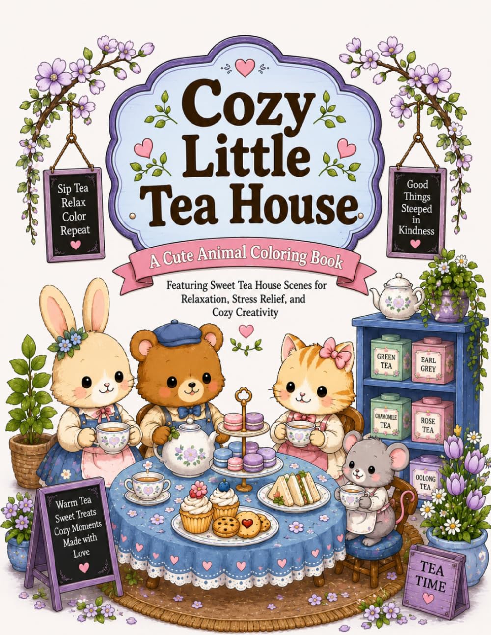 Cozy Little Tea House Coloring Book: Adorable Animal Tea Time Scenes for Relaxation, Mindfulness, and Cozy Creativity | Bold & Easy Coloring Pages (The Cozy Little Collection)