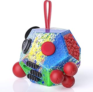 Fidget Dodecagon, 12 Side Fidget Toy Cube Anti Depression Cube Fdget Block Relieves Stress and Anxiety Cube for Children and Adults
