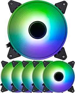 Cooler Fan Ventiladores LED ARGB, UPC Cooler Ventoinha Fan Rgb 120mm 12cm Coolers Ventiladores Interface 6PIN com Controle Remoto e Hub (6)