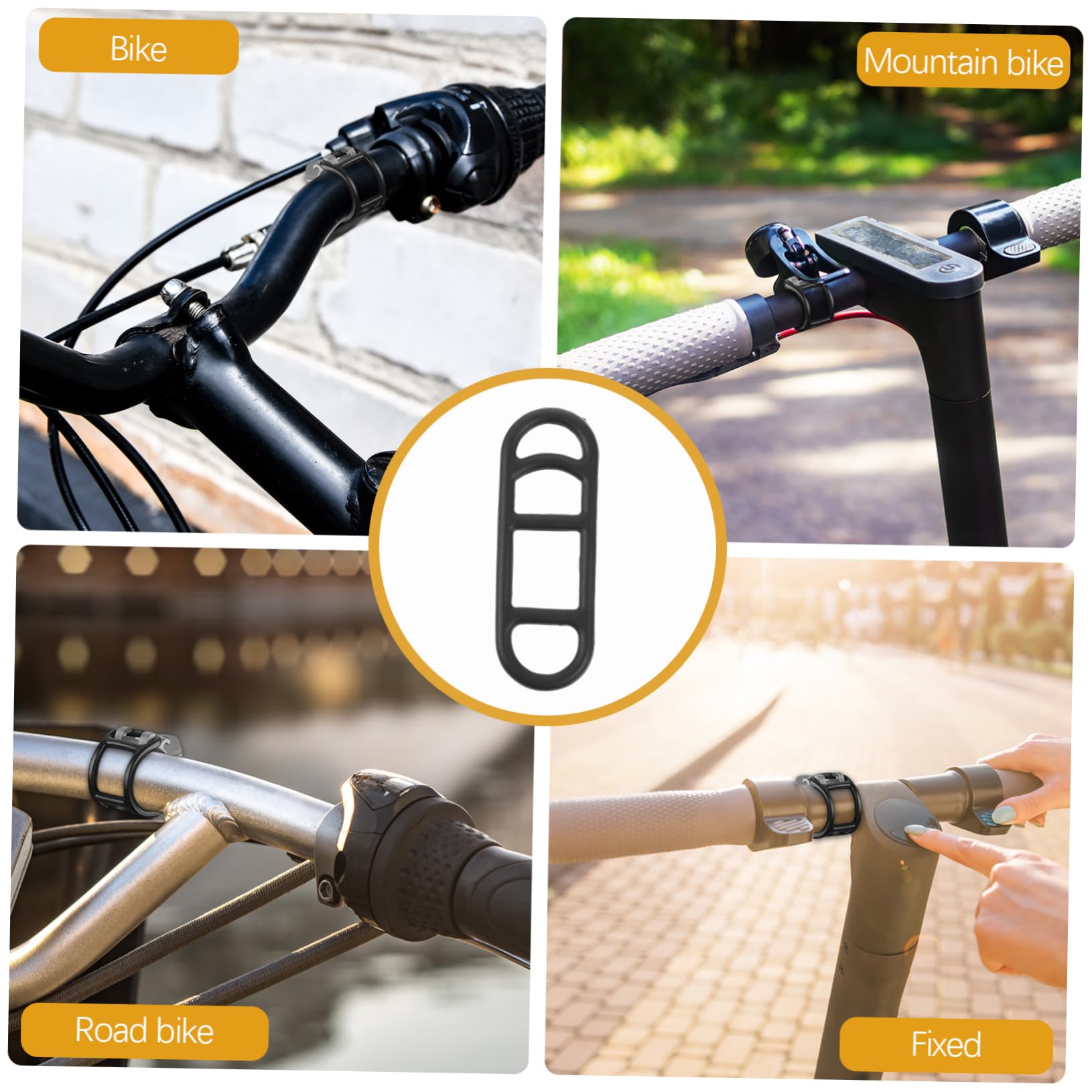 YARNOW Sangle De Vélo Phare Vélos Rechargeable Frein Feu Arrière Bike Light Sangle De Torche Sangle De Fixation pour Lampe De Poche De Vélo Gel De Silice Black
