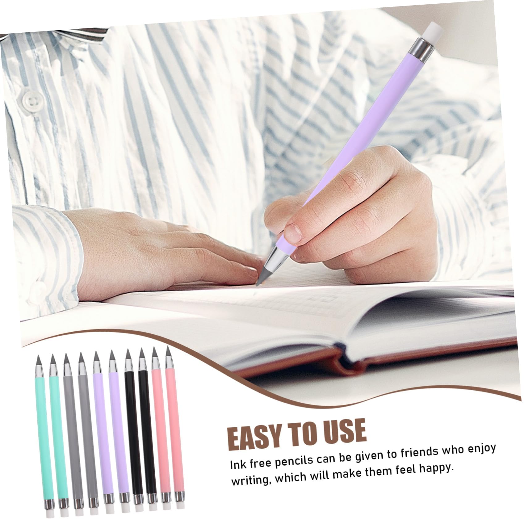STOBOK 50pezzi Matita Eterna Senza Inchiostro Da Colorati Per Scrittura e Disegno Pratica Per Studenti e Artisti Non Richiede Temperino Scrittura Duratura