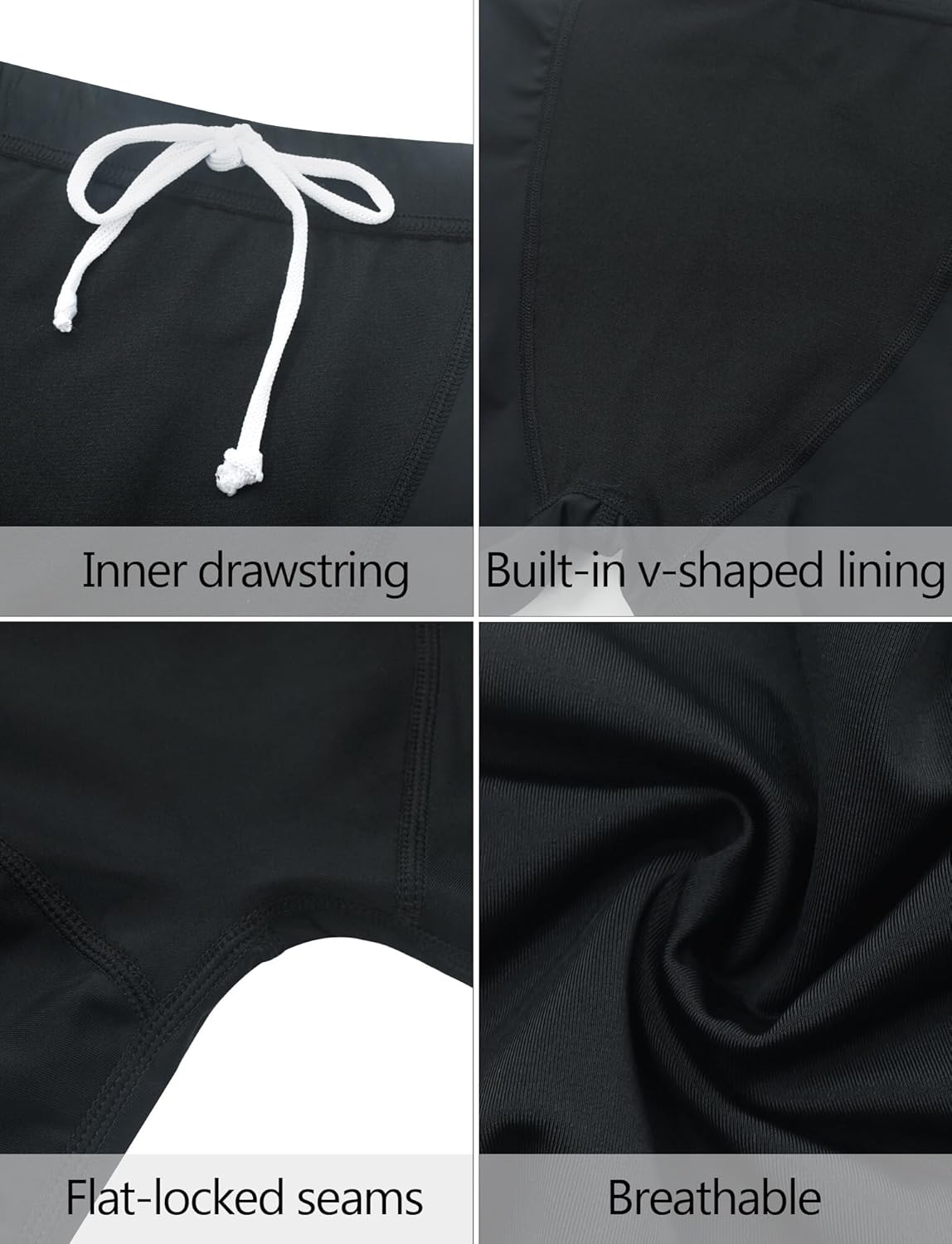FEOYA Men's Athletic Training Jammer Swimsuit Quick Dry Chlorine Resistant Durable Swimming Trunk
