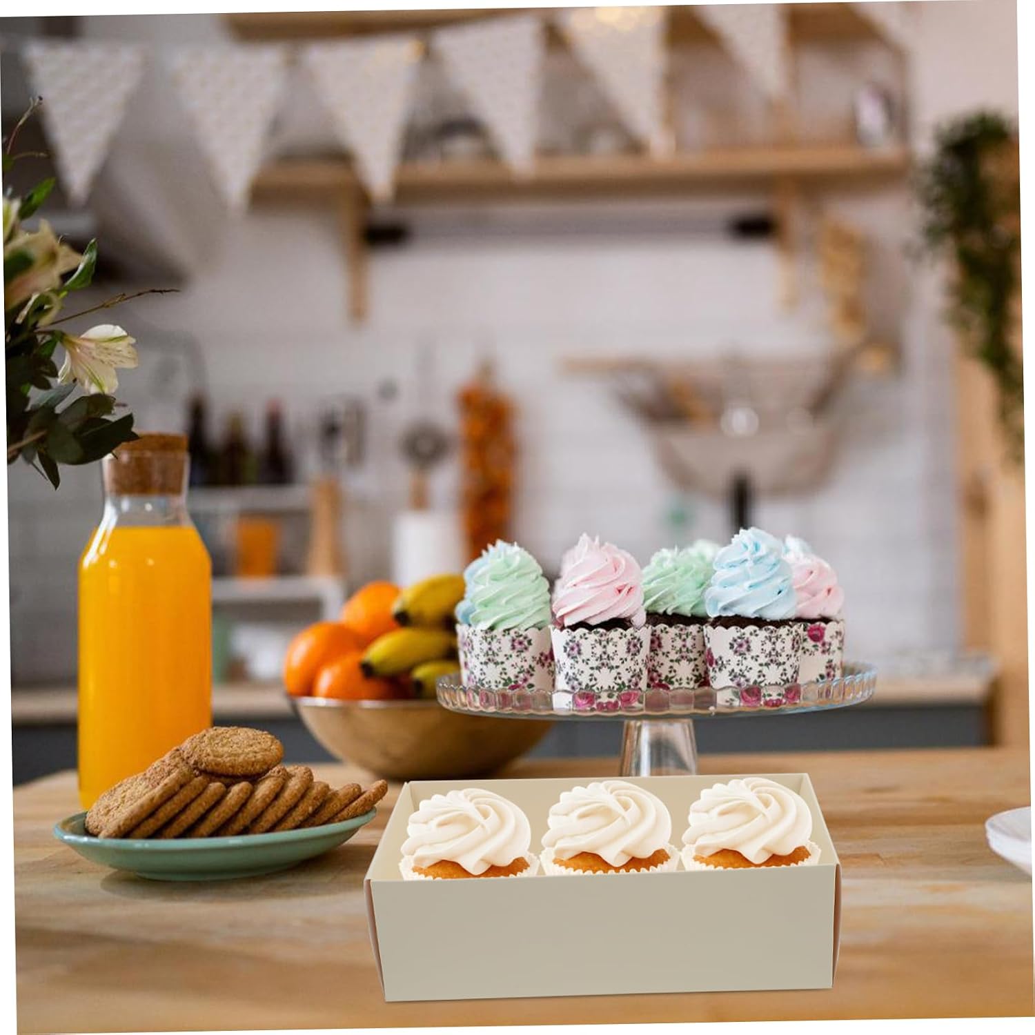 BIUDECO 5pcs PET Cake Rolling Packaging Boxes for Dessert Pieces
