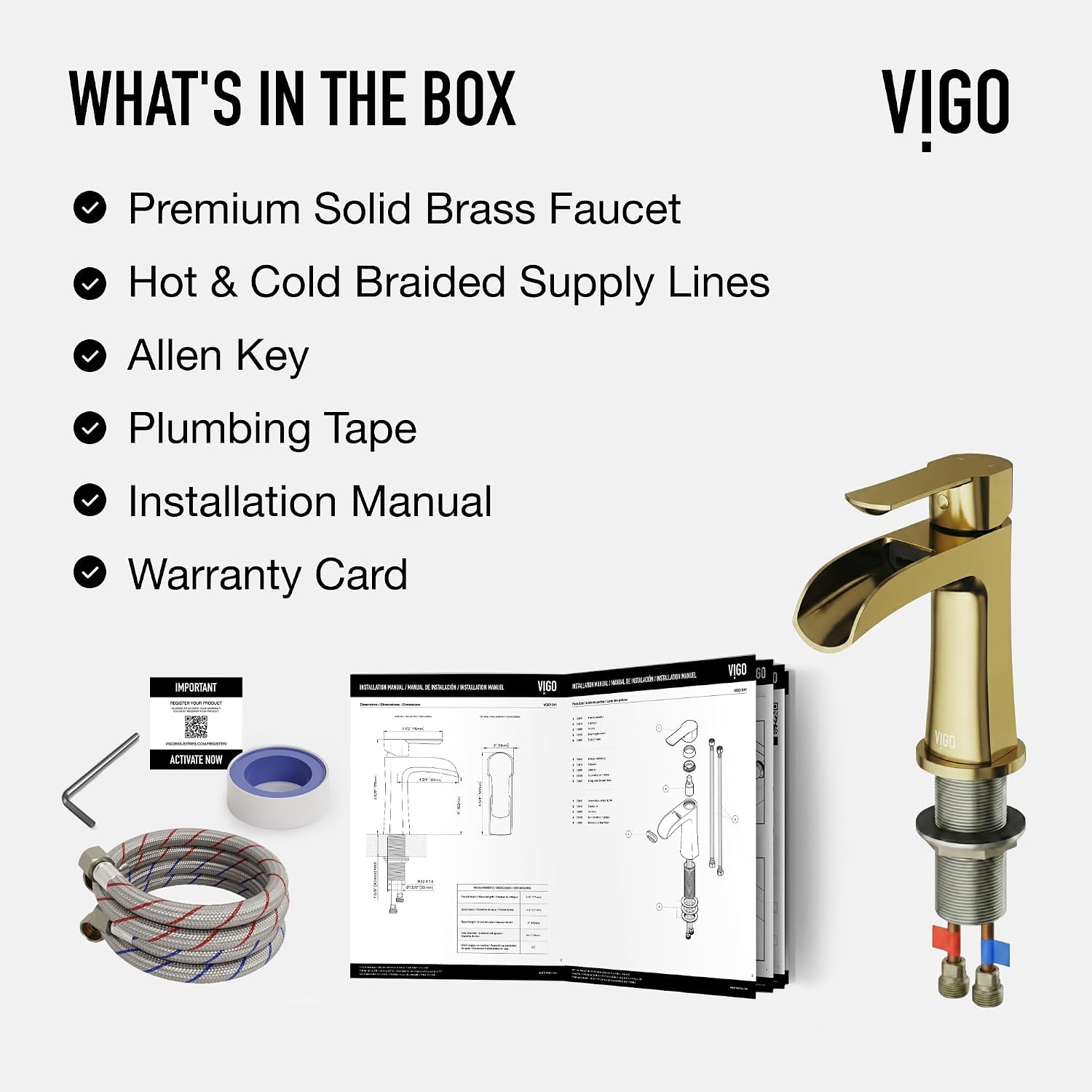 VIGO Paloma 7'' H Single Handle Single-Hole Bathroom Faucet in Matte Brushed Gold-VG01041MG
