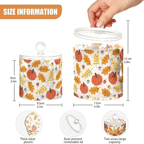 Miniatura 3 de Tarros de calabazas de otoño con tapas, tarros de almacenamiento, recipientes de baño, recipientes de lavandería, contenedor redondo de algodón para