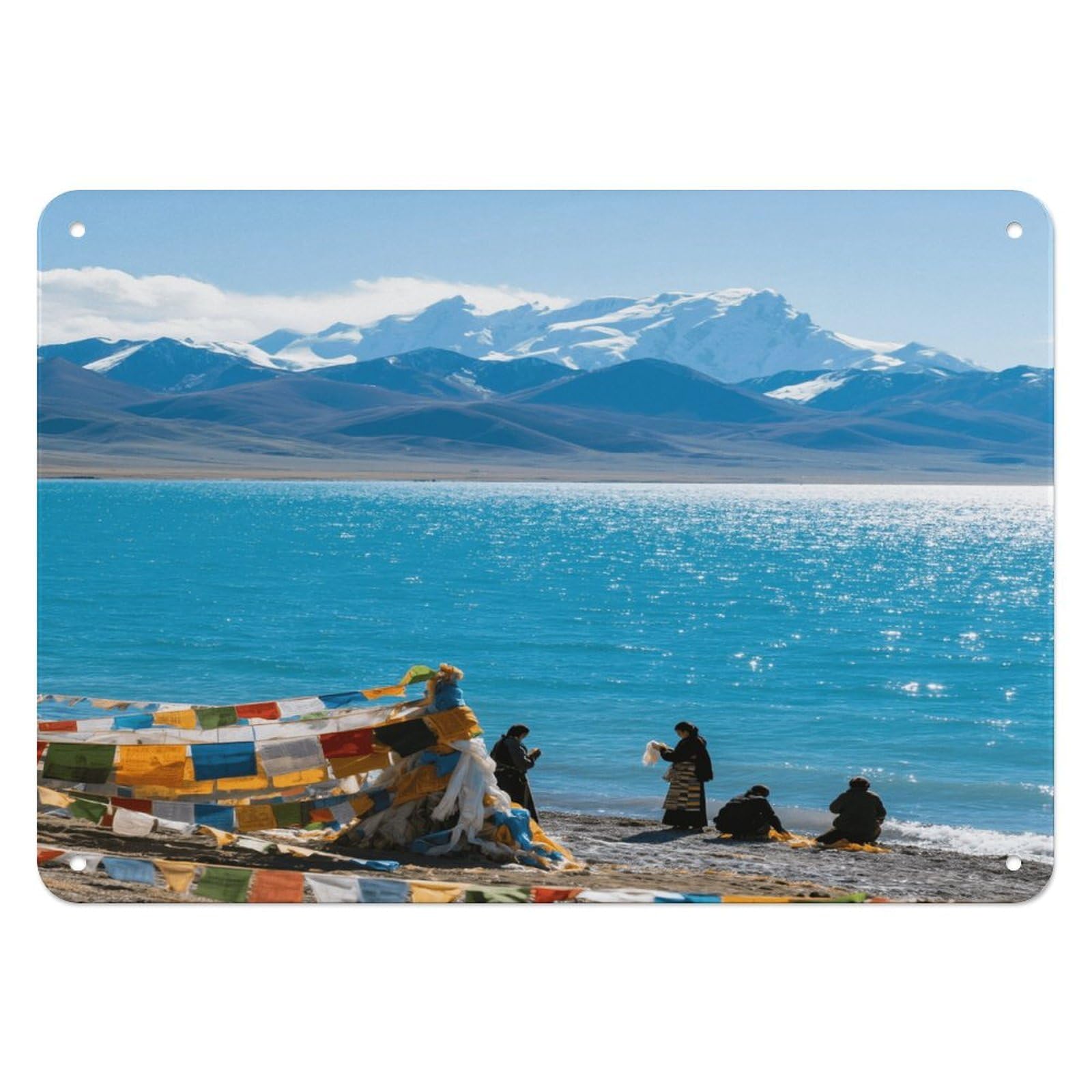 Fekiloot Style Namtso Lake Wall Decor Iron Painting Metal Sign