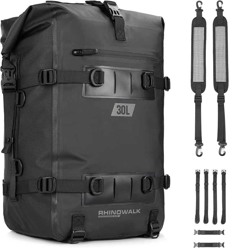 Rhinowalk Waterproof Duffel Bag 8/15/30L – Roll Top Dry Bag with Large Capacity, Durable Waterproof Luggage for Boating, Kayaking, Camping, Fishing & Travel