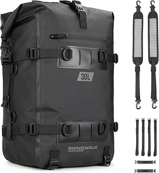 Rhinowalk Waterproof Duffel Bag 8/15/30L Roll Top Dry Bag with Large Capacity, Durable Waterproof Luggage for Boating, Kayaking, Camping, Fishing & Travel
