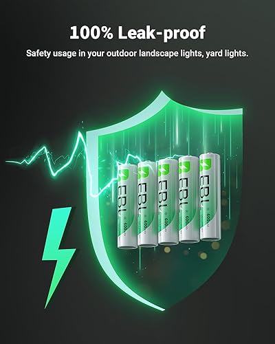 Miniatura 5 de EBL Baterías AAA recargables AAA Batería solar para luces solares al aire libre reemplazo de luz de jardín 1.2V 600mAh Batería AAA Tamaño - 20