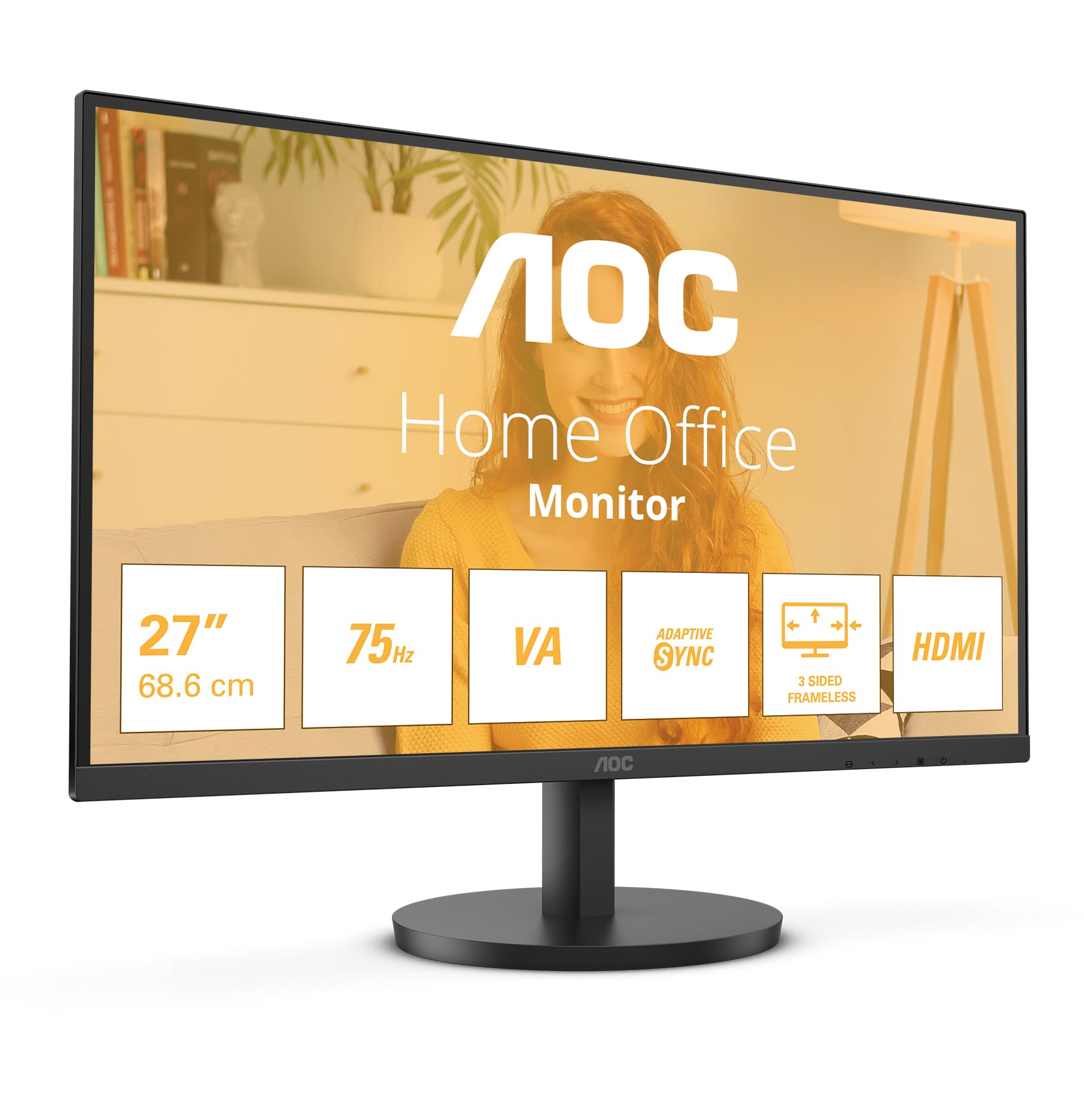 AOC 27B3HM Monitor 27 Pulgadas 75Hz Panel VA, 4ms GtG, (1920x1080 HDMI 1) Negro