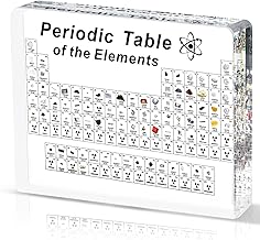 Jeebel Periodic Table of Real Elements, Periodic Table Made of Acrylic with 83 Real Element Samples, Periodic Table for Teaching Tool, Crafts, Creative Gift for Students, Teachers, Children