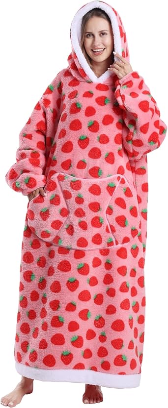 Capecage Long Wearable Blanket Hoodie with Big Pocket,Gift for Women or Men
