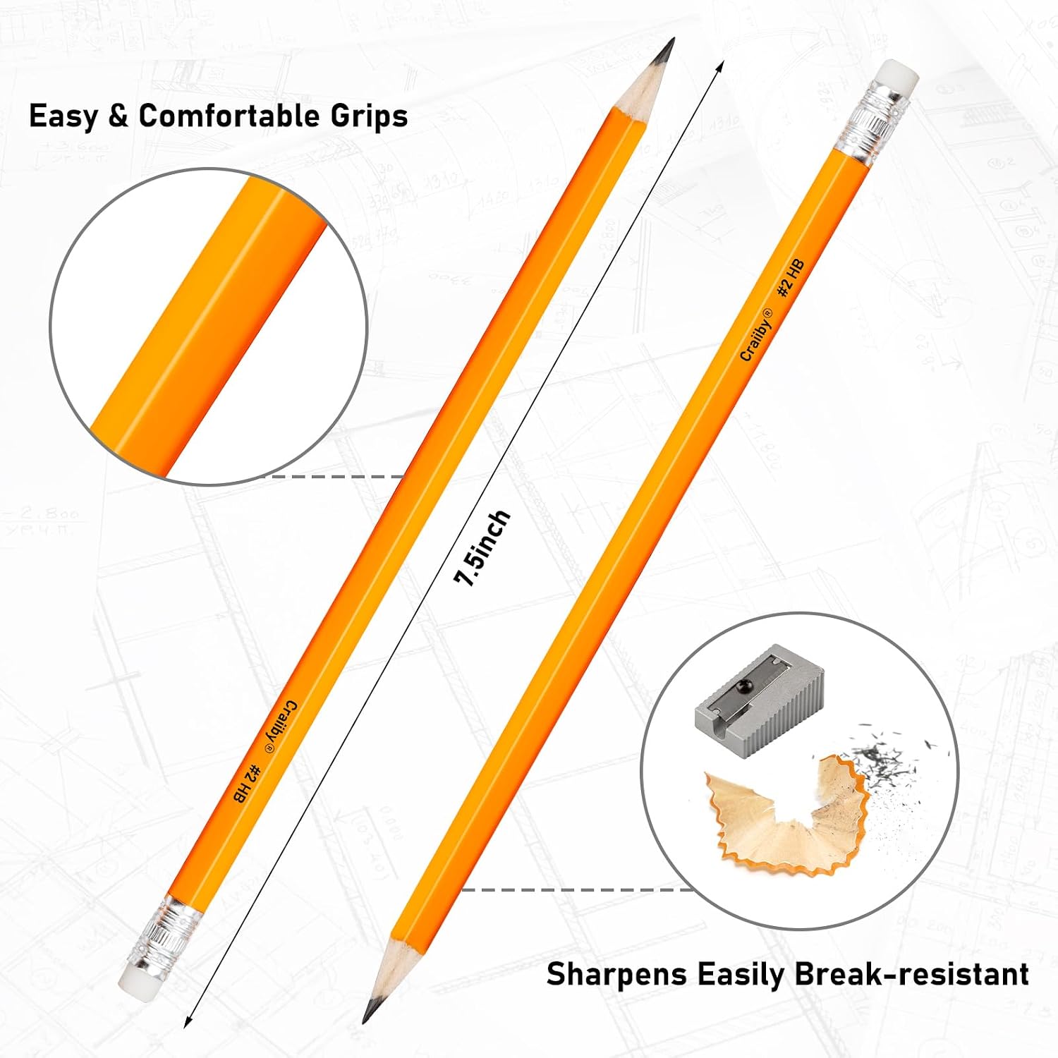 Condition photo showing As Is for 320 pcs wood-cased #2 hb pencils, yellow, pre-sharpened, bulk pack