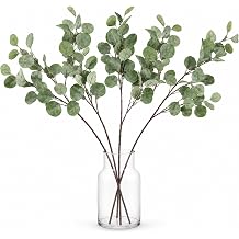 Artificial Eucalyptus Stems, Sage Green, 4 Bunches, 69cm