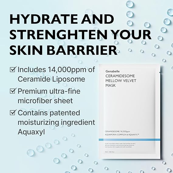 Genabelle Glass Skin & Deep Repair Mask Trio (Hydrate, Soothe, Renew) - (3 Types, 15 Sheets)