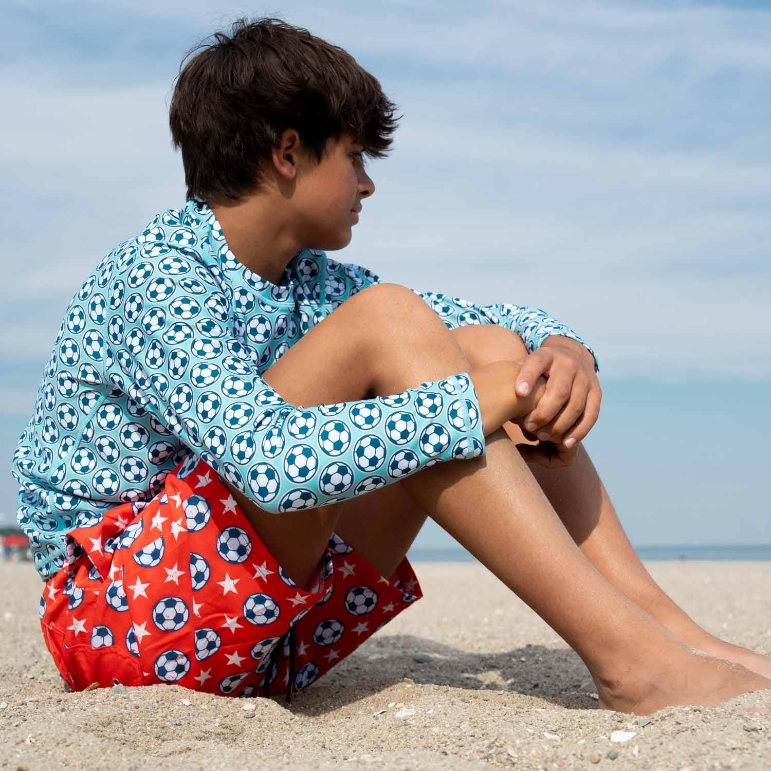 ChalkTalkSPORTS Soccer Swim Trunks | Swim Board Shorts | Youth and Adult Sizes