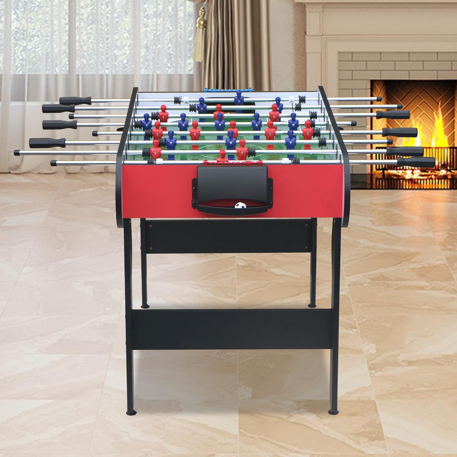 5ft Foosball Table，Mini Competition Soccer Table Game with All Accessories, Leg Levelers and Heavy-Duty Legs. Perfect for Home, Game Rooms, and Parties