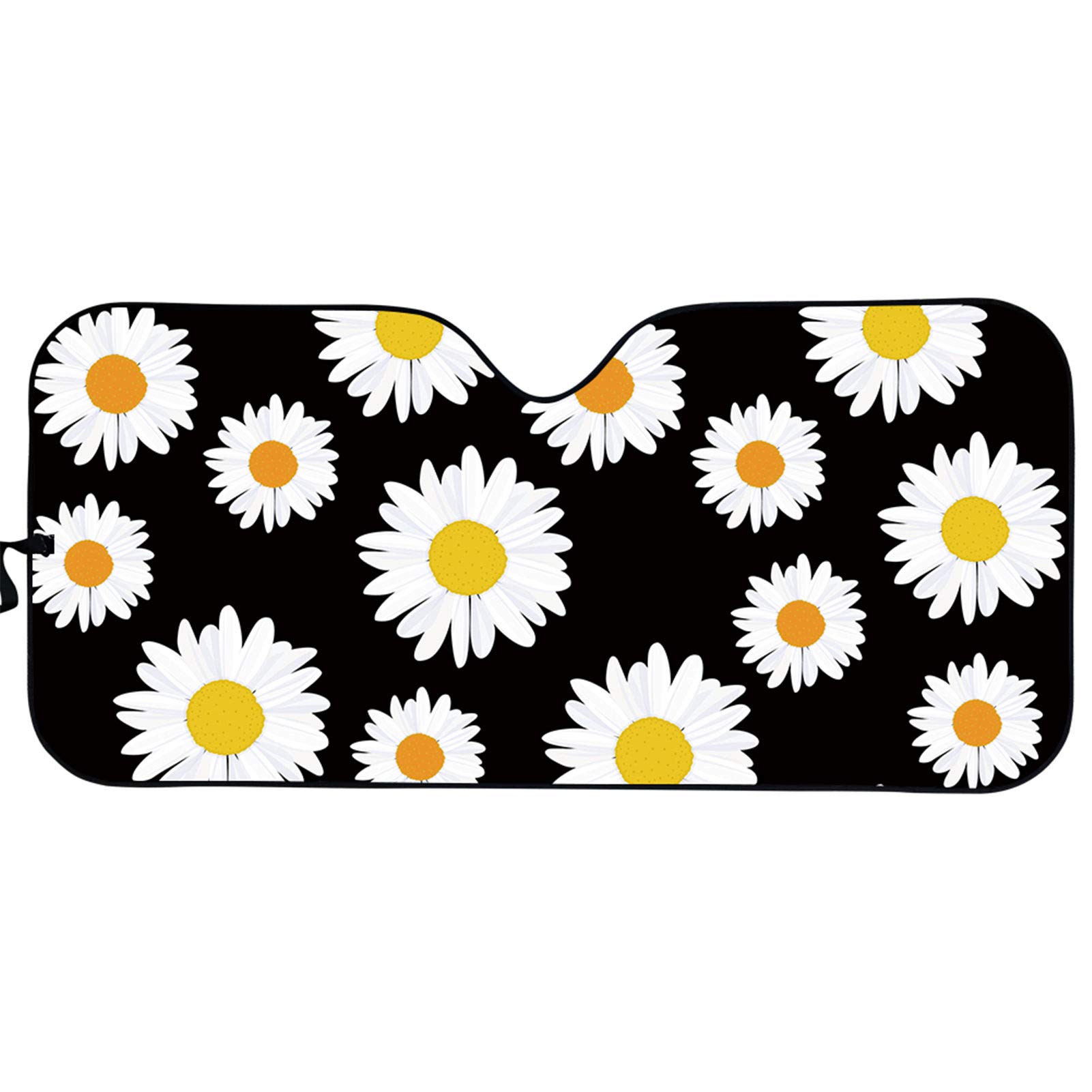 JoyLamoria Car Windshield Sunshade Elegant Daisy Flower Print Front Auto Car Front Window Sun Shade Foldable Sun Visor Shield Cover Auto Accessories for Sedan SUV Truck