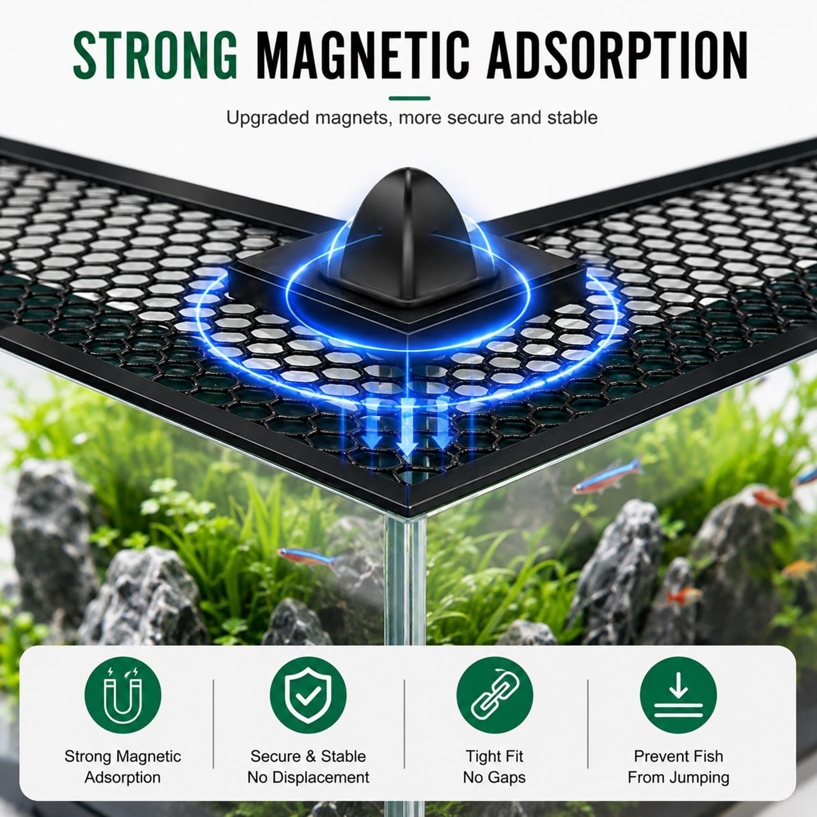 Aquarium-Abdeckung Magnetisch Anti-Sprung Netz