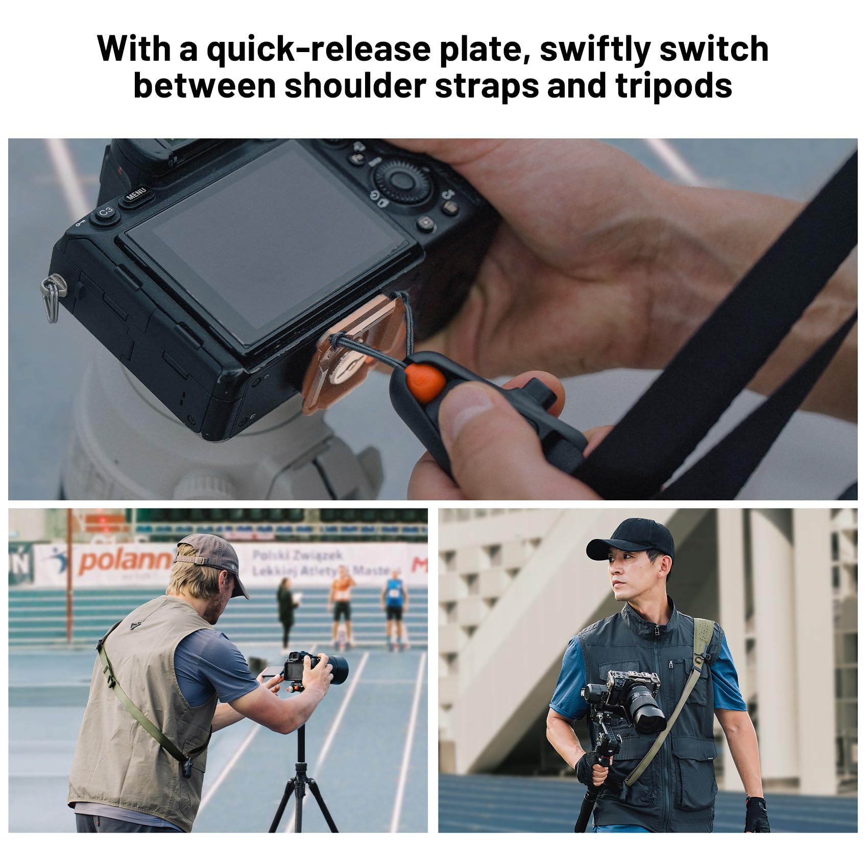 PGYTECH Camera Strap Pro, Cinghia Spalla Resistente a Sgancio Rapido Con Cinghia Ascellare Amovibile, Imbragatura Professionale