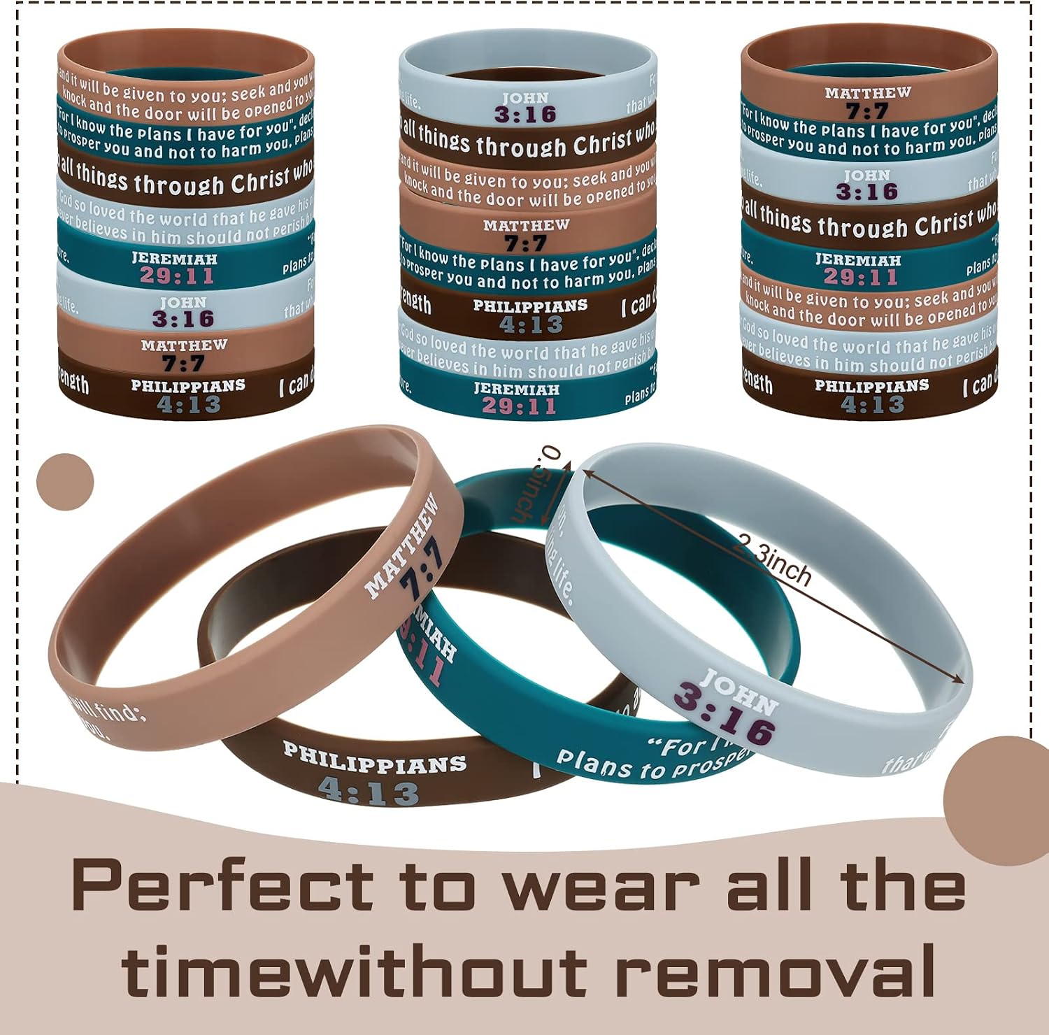 Sinmoe 32 Pcs Religious Silicone Bracelets Bulk Bible Verse Bracelets Morandi Inspirational Christian Rubber Wristband for Women Men Gifts Easter Party