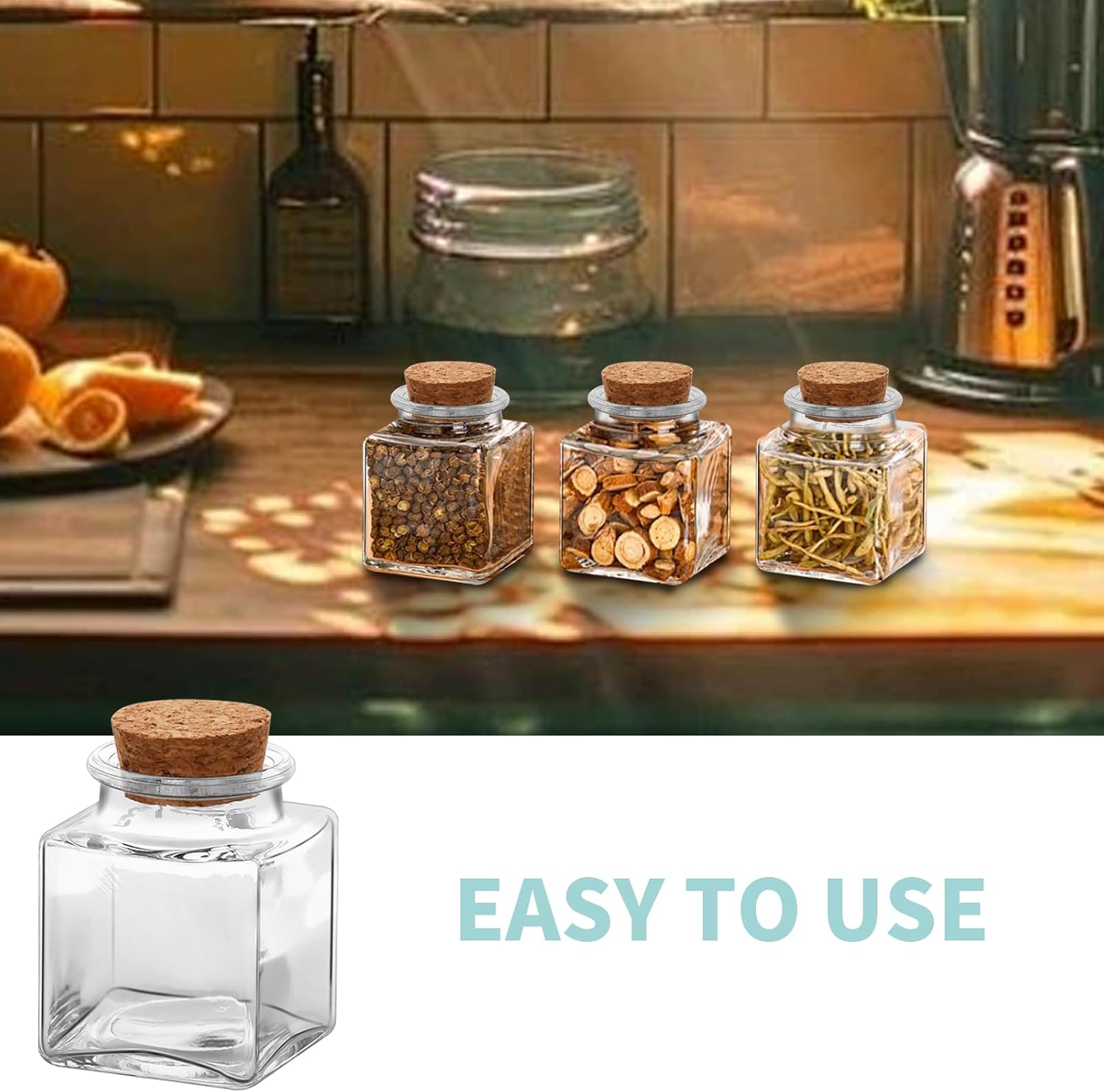 1Pc 1.7oz Mini Glass Bottles, 50ml small Bottle, Jars with Wood Cork Stoppers, Wish Bottles, Message Bottle for Wedding Favors, Baby Shower Favors, DIY Craft (1)