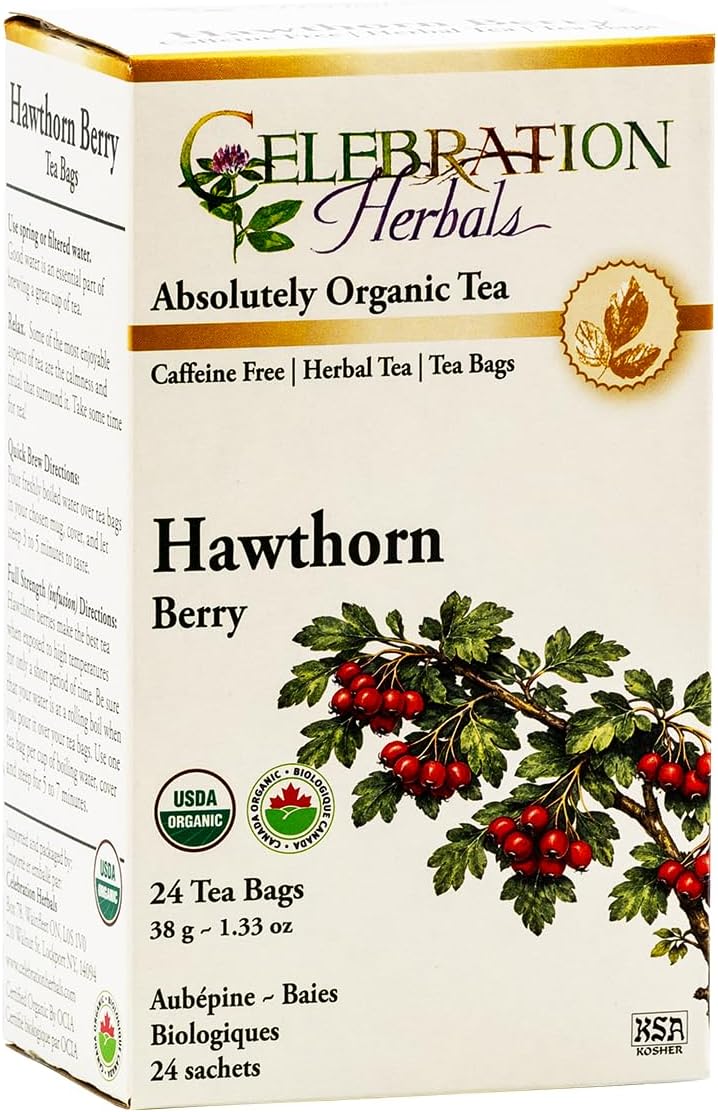 Organic Hawthorne Berries Tea Bags 24 Count