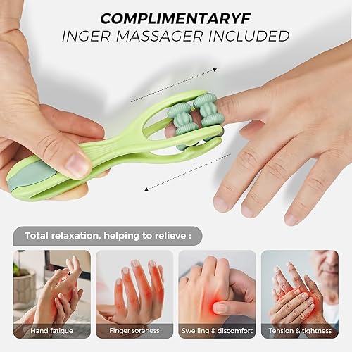 Vista 7 de WUX Masajeador de manos con alivio de compresión de calor, 3 masajes, 4 temperaturas, 5 modelos de compresión, terapia ayuda a calmar la fatiga