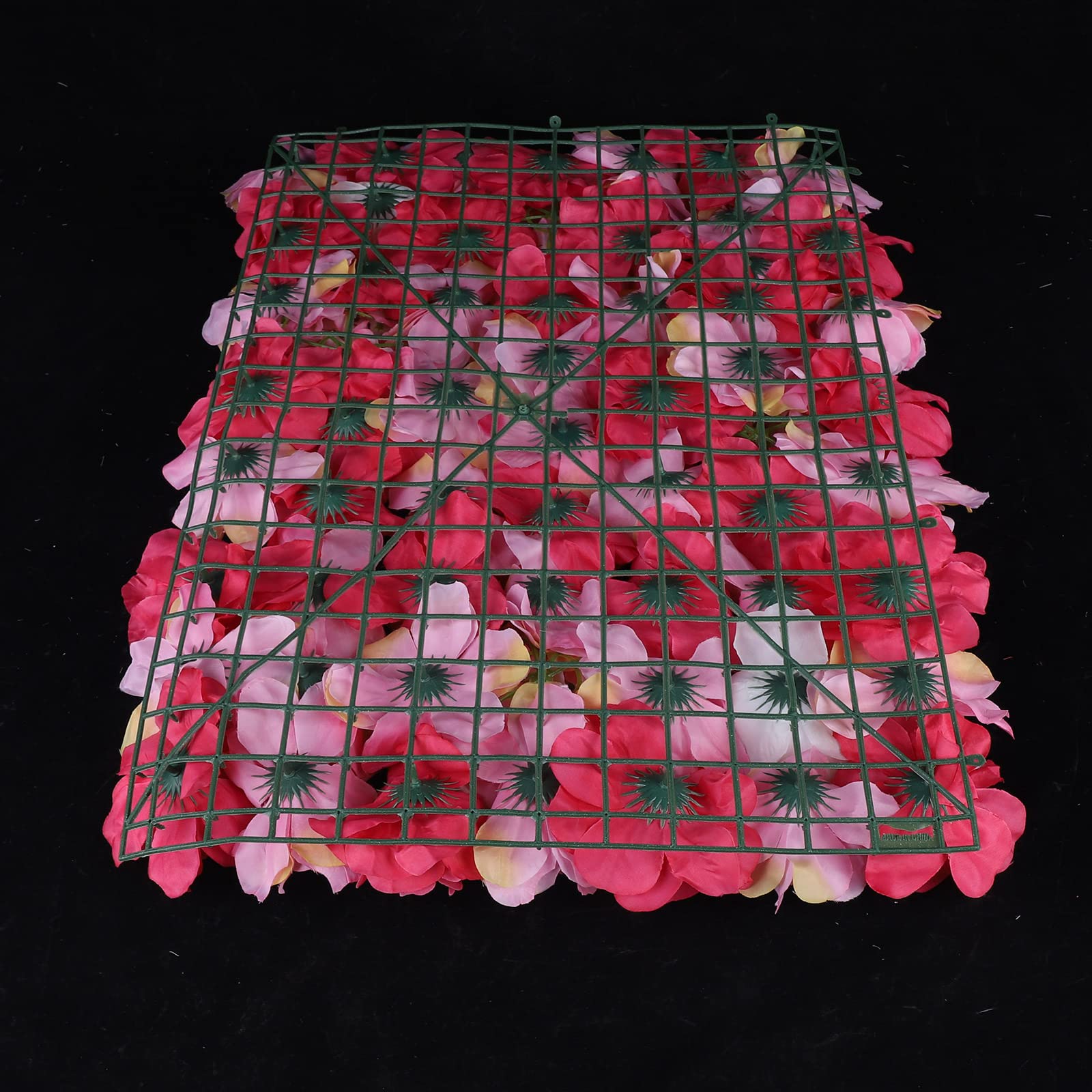 6 Stück Blumen Wandpaneel Künstliche Blumenwand Seidenrosen Wandpaneele 60x40cm Rosenwand Blume Panel, Blumenpaneele Hintergrund Wanddekoration für Hochzeit Party, Rot-Rosa
