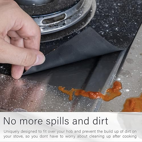 Miniatura 5 de Linda's Essentials - Fundas para quemadores de estufa de gas (paquete de 10)  Cubiertas superiores de estufa extra gruesas antiadherentes