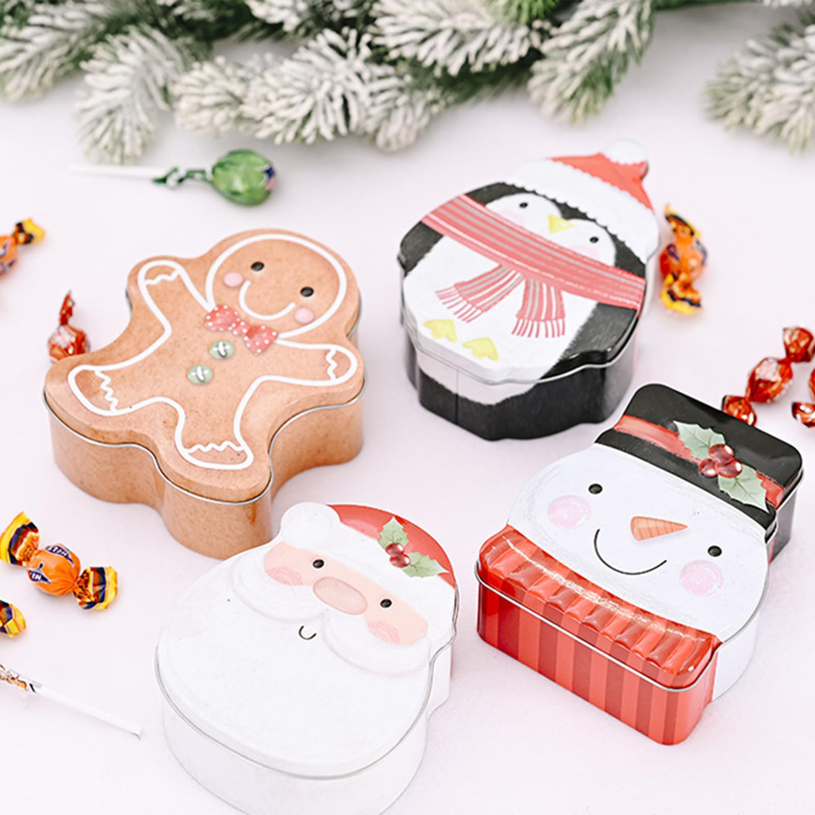 UPKOCH 12 Pièces Boîte Présent de Noël en Fer-blanc pour Bonbons et