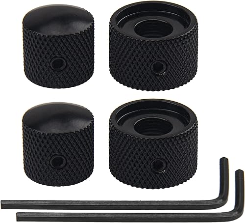 Miniatura 2 de 2 perillas de control apiladas concéntricas dobles para guitarra eléctrica y bajo (negro)