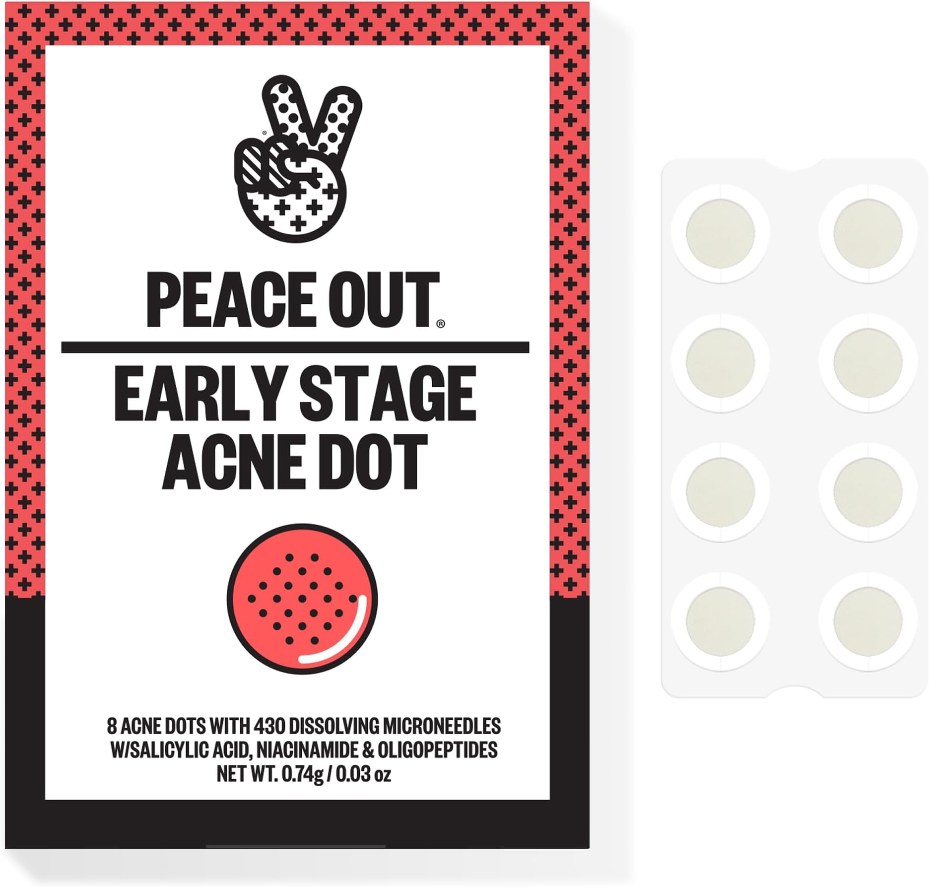Early Stage Acne Dots - Acne-Fighting Pimple Patches, Salicylic Acid Unclogs Pores and Targets Blemishes (8 Dots)