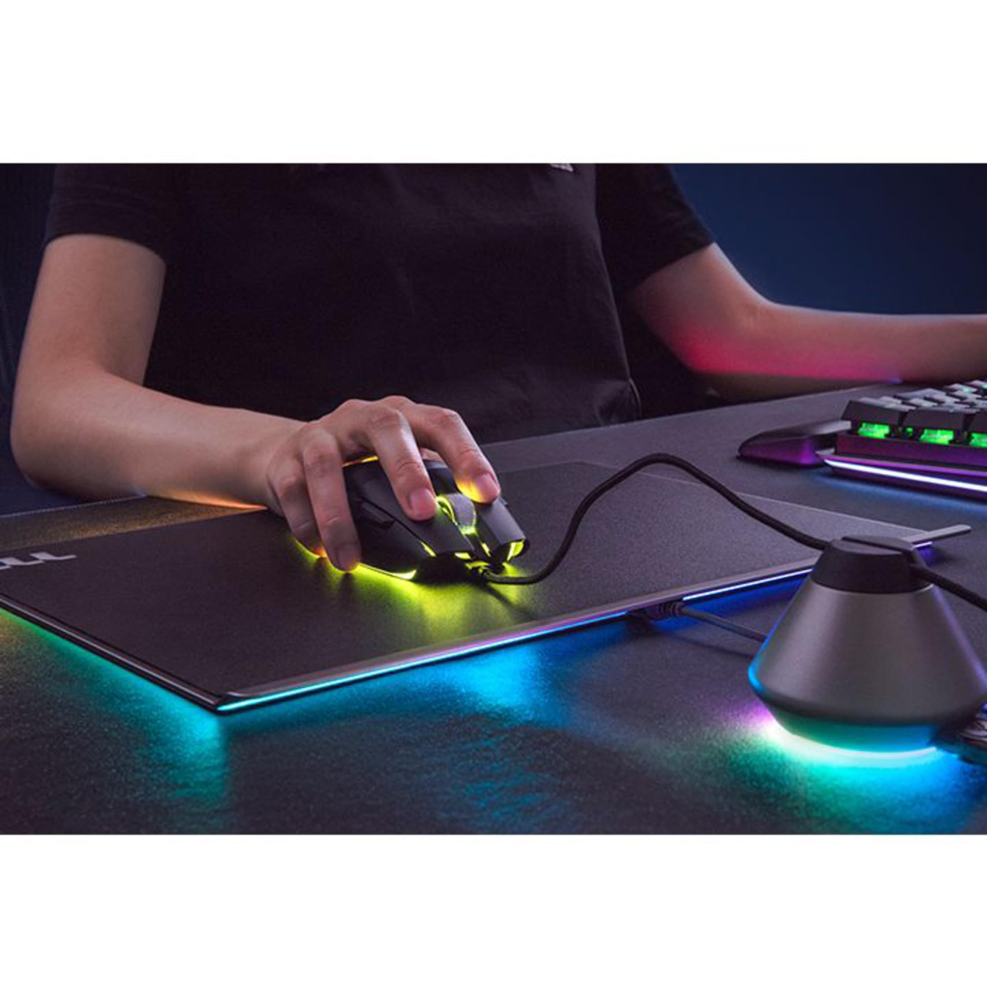 THERMALTAKE Argent MP1 RGB Alfombrilla de Ratón para juegos Negro, Titanio
