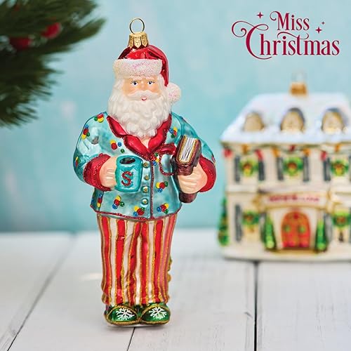 Miniatura 5 de Miss Christmas Colección 2022 Adorno de árbol de Navidad de cristal soplado de Papá Noel (Santa con barril de whisky) Papá Noel con barril