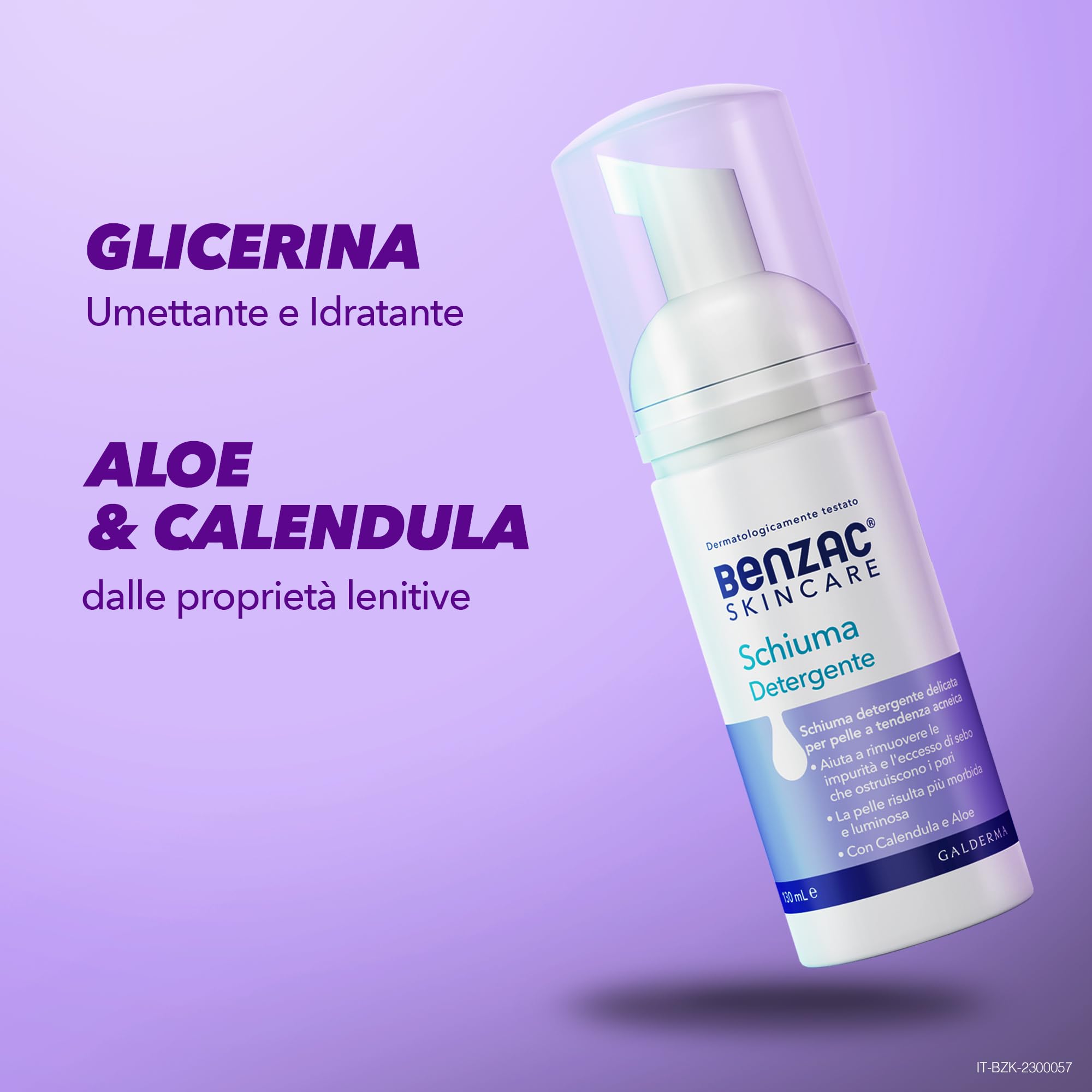 Benzac Skincare Schiuma Detergente Viso, Anti Acne, Azione Lenitiva, per Rimuovere le Impurità e l'Eccesso di Sebo, con Calendula, Aloe e Glicerina