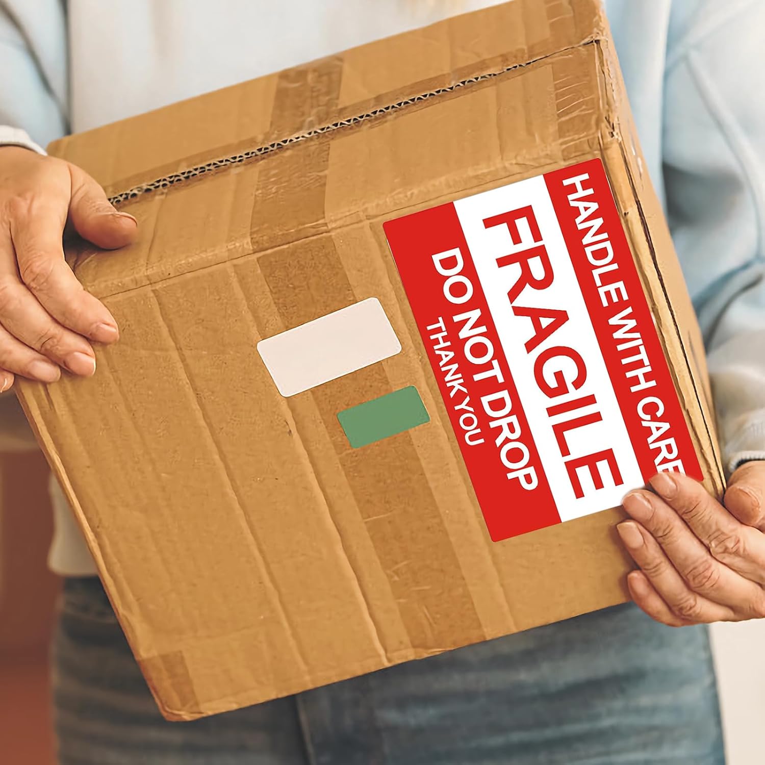 Fragile Stickers, 4”x6” Fragile Shipping Stickers, Handle with Care Fragile Sticker, Adhesive Stickers,Thank You Sticker for Shipping and Moving Box, Warning Labels,500 Labels,2 Roll.