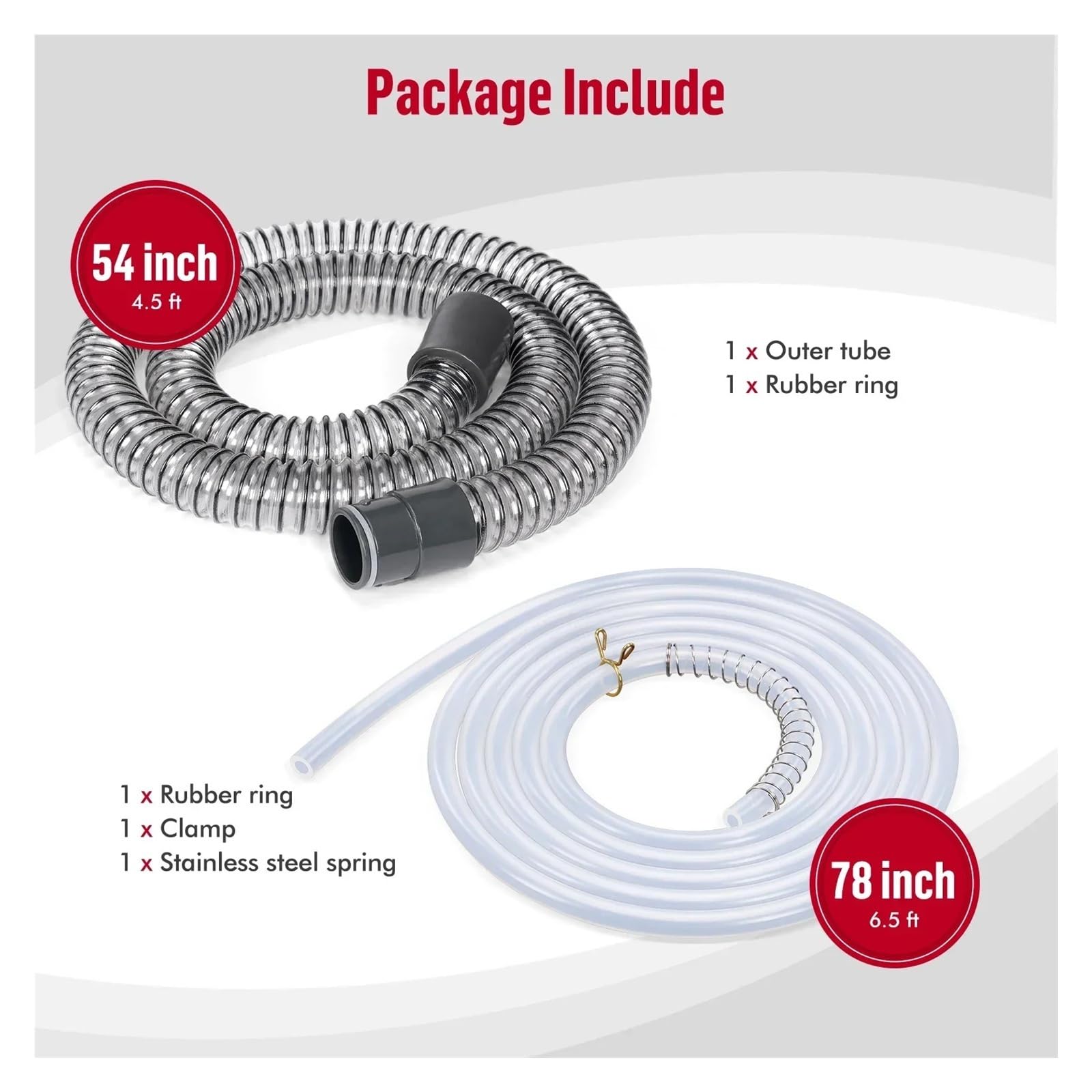 Tubo limpiador de alfombras de PVC, compatible con HOOVER, CleanSlate FH14000/BH14000V, etc., manguera de extensión flexible, accesorios de piezas de repuesto de 54 pulgadas
