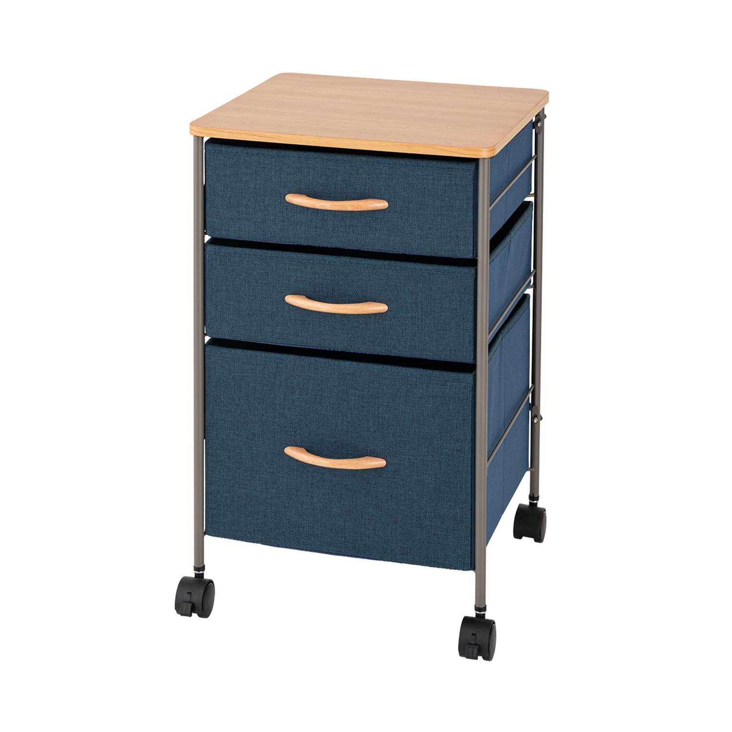 Amazon｜ドウシシャ 布製収納ボックス コンパクトチェスト 幅40 3段 青