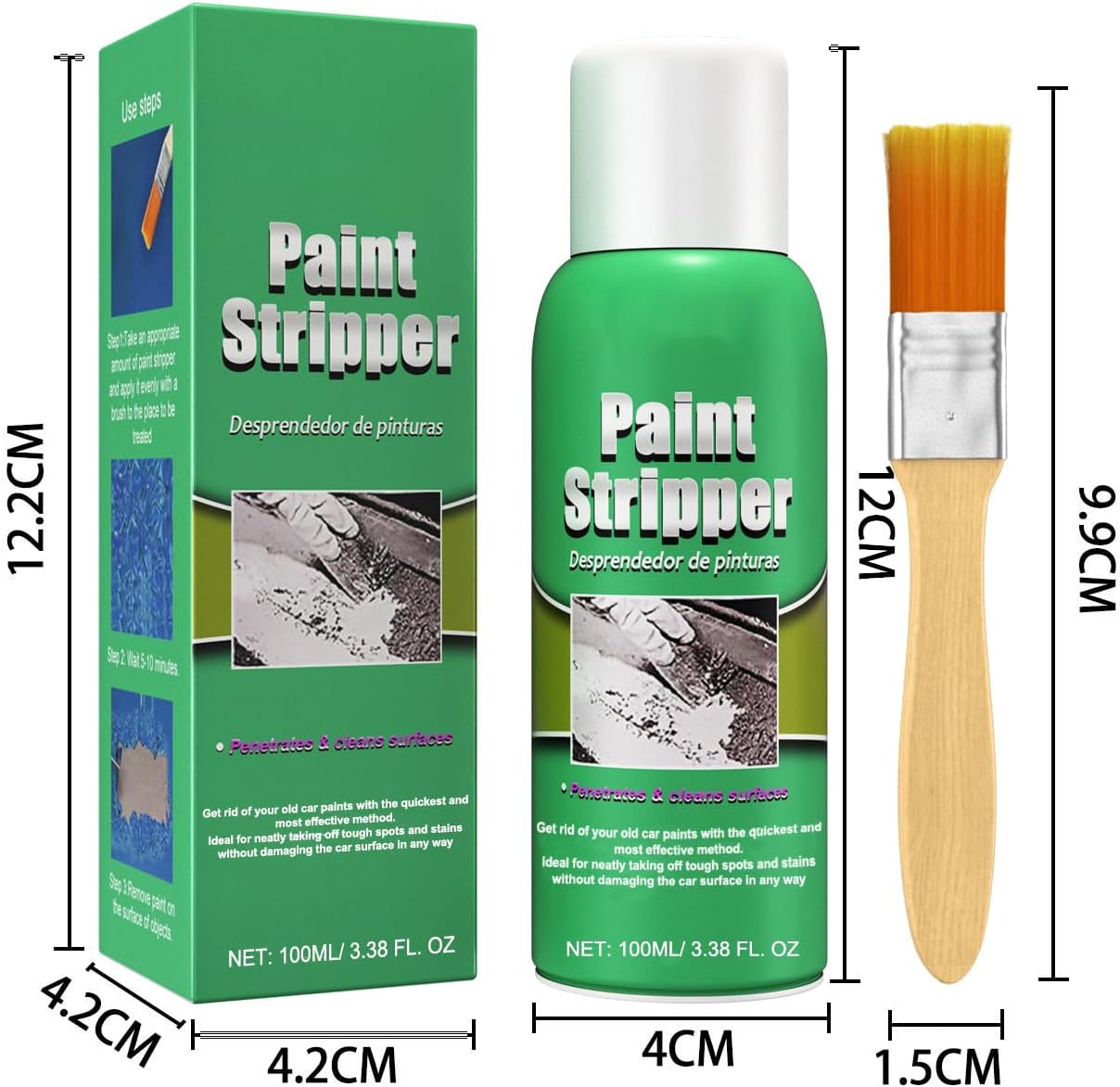 Fast-Acting Automotive Paint Remover – Powerful Car Paint Stripper Removes Old Paint, Coatings & Tough Stains Without Damaging Metal Surfaces, Easy to Use