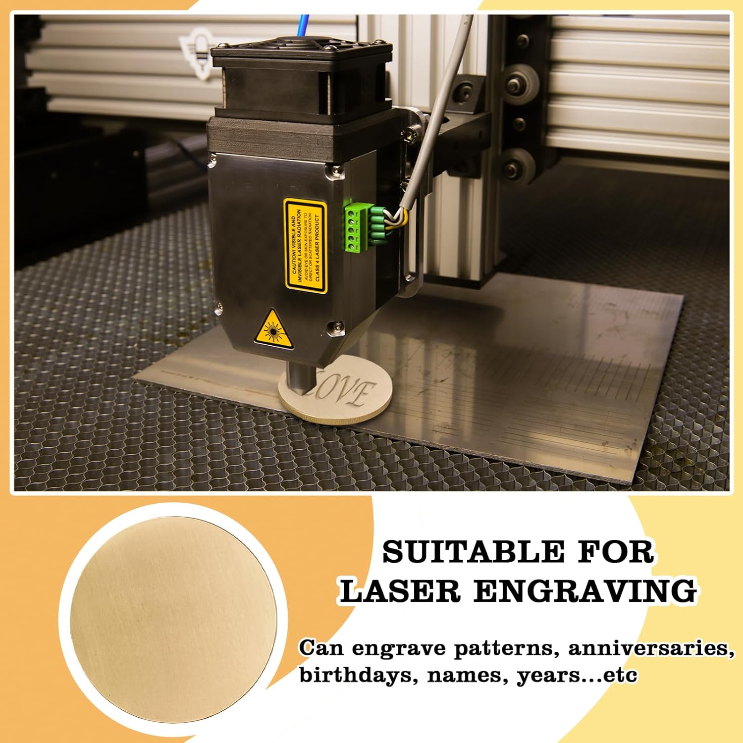 10 Pieces Blank Challenge Coin Brass Laser Engraving Blanks 40mm Diameter Full Flat Surface Coin Blanks with Acrylic Protection Box Pattern for DIY Crafts Engraving(Thickness 3mm)