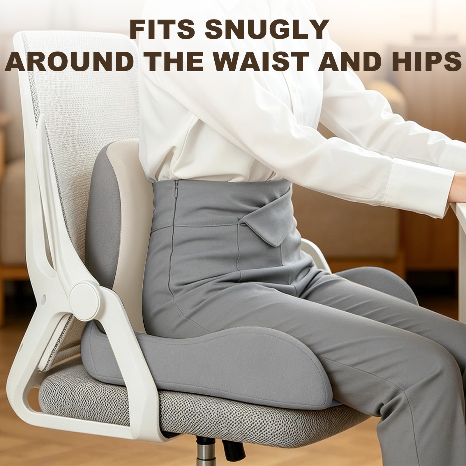 Cuscino per seduta con schienale, ortopedico con schienale, a forma di L, in memory foam, per casa e auto, per mal di schiena, cuscino di correzione del sedile