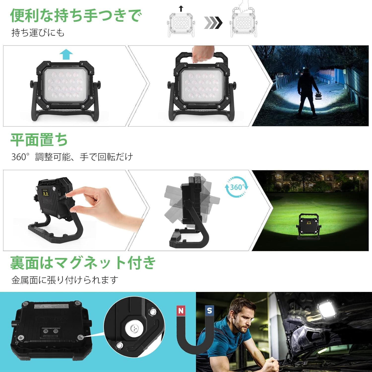 新品 作業灯 投光器 ランタン 充電式　高輝度 7000mAh 3段階調光 Amazon.co.jp: CLY LED 作業灯 投光器 ランタン 充電式 昼光色 自然色