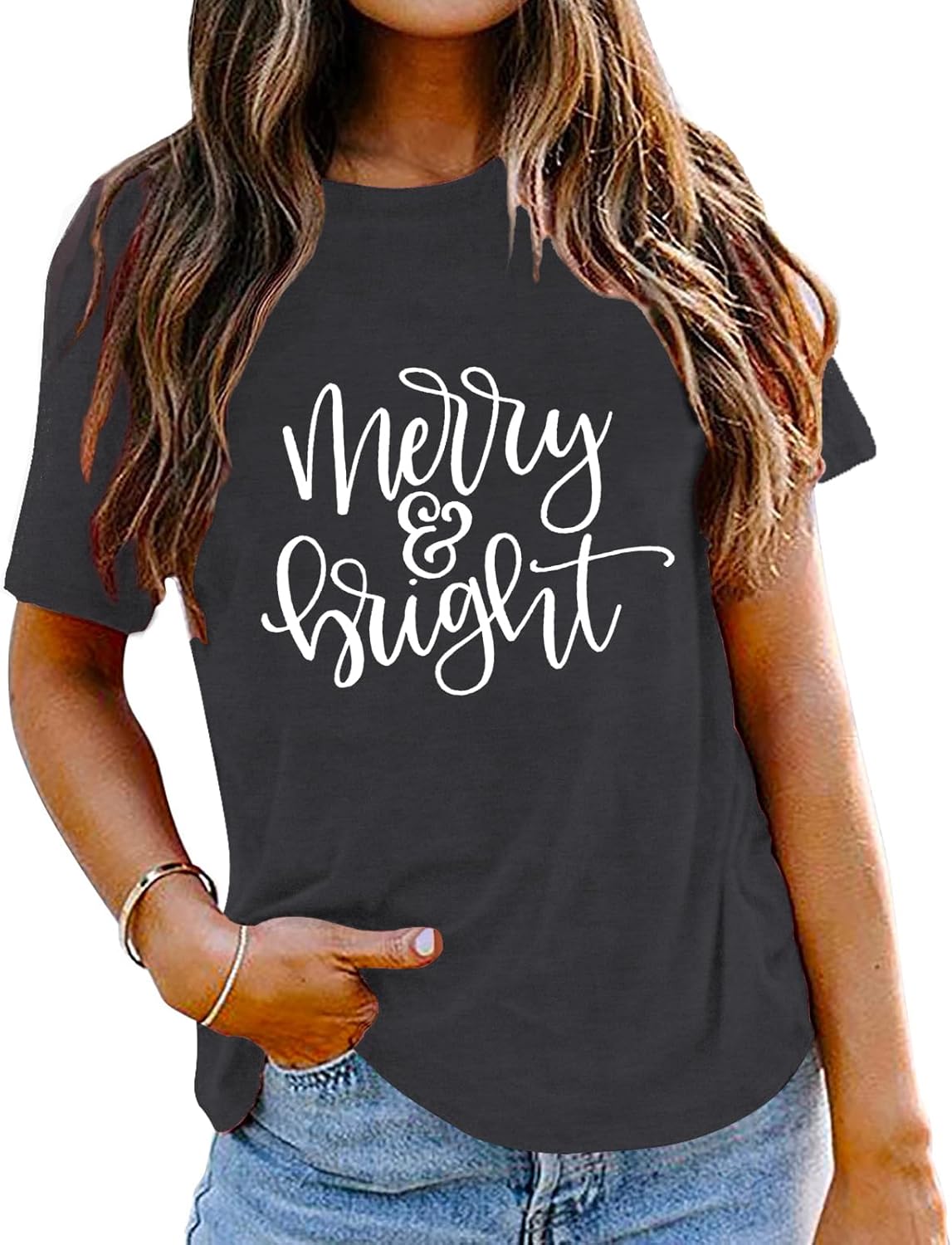 Merry Christmas Shirt Christmas Womens Shirts Xmas Vacation Short Sleeve Tops - Image 2
