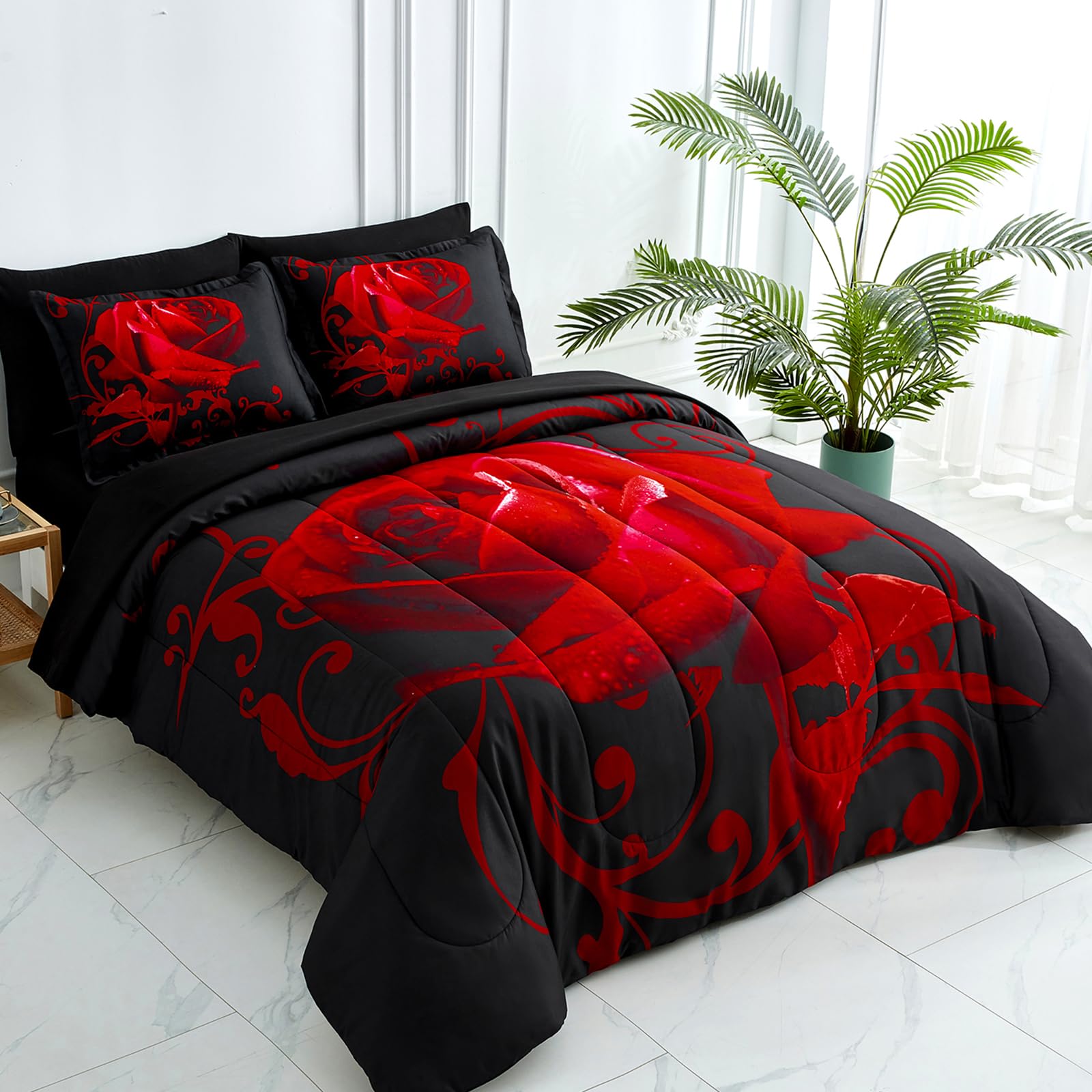 WONGS BEDDING Rose Schmusetuch Set Cal King