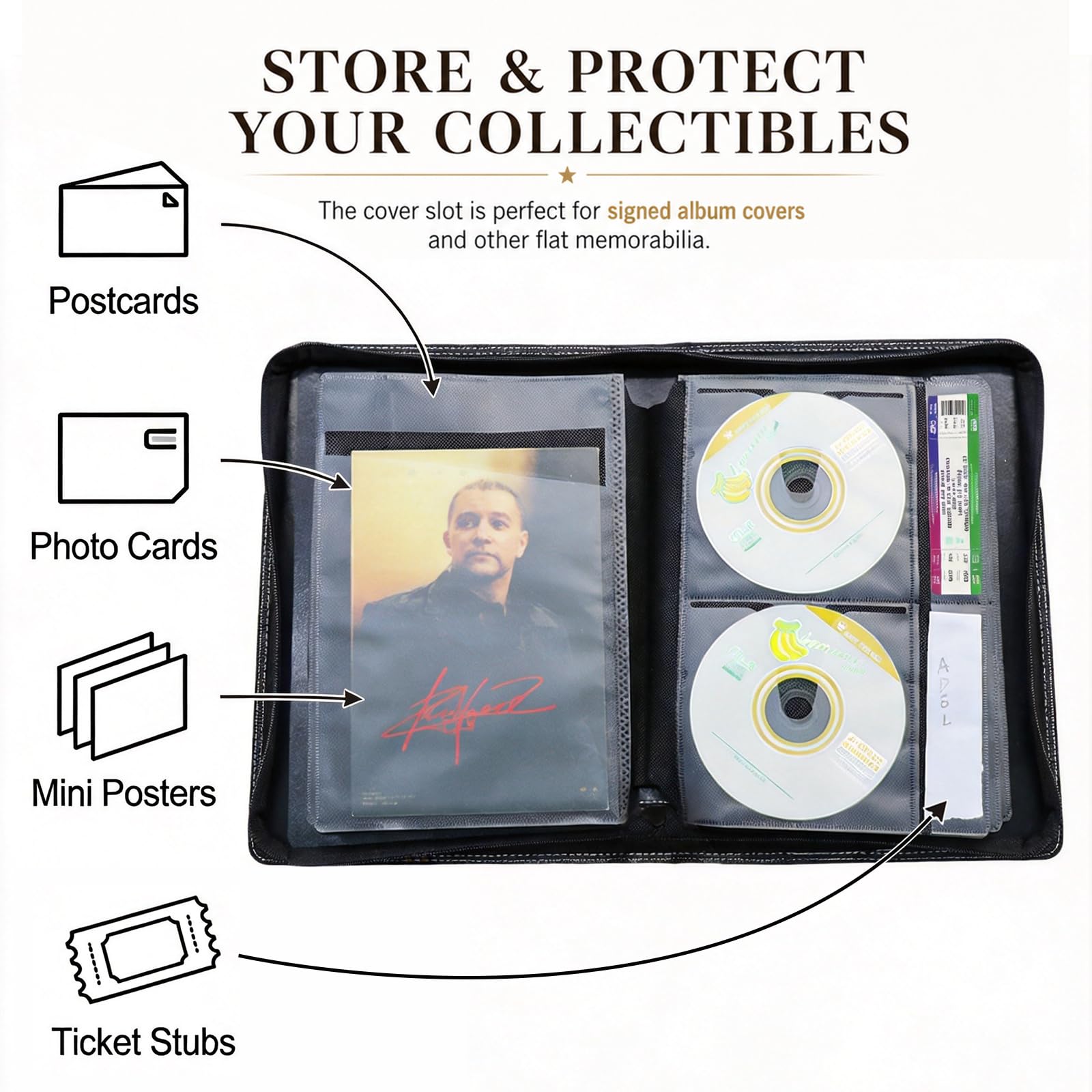 Confezione da 3 raccoglitori per CD e DVD, contiene 168 dischi e 84 libretti con slot per etichette, organizer portatile per dischi multimediali per Blu ray, musica, videogiochi, collezione